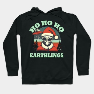Ho Ho Ho Earthlings Alien Christmas Horror Hoodie
